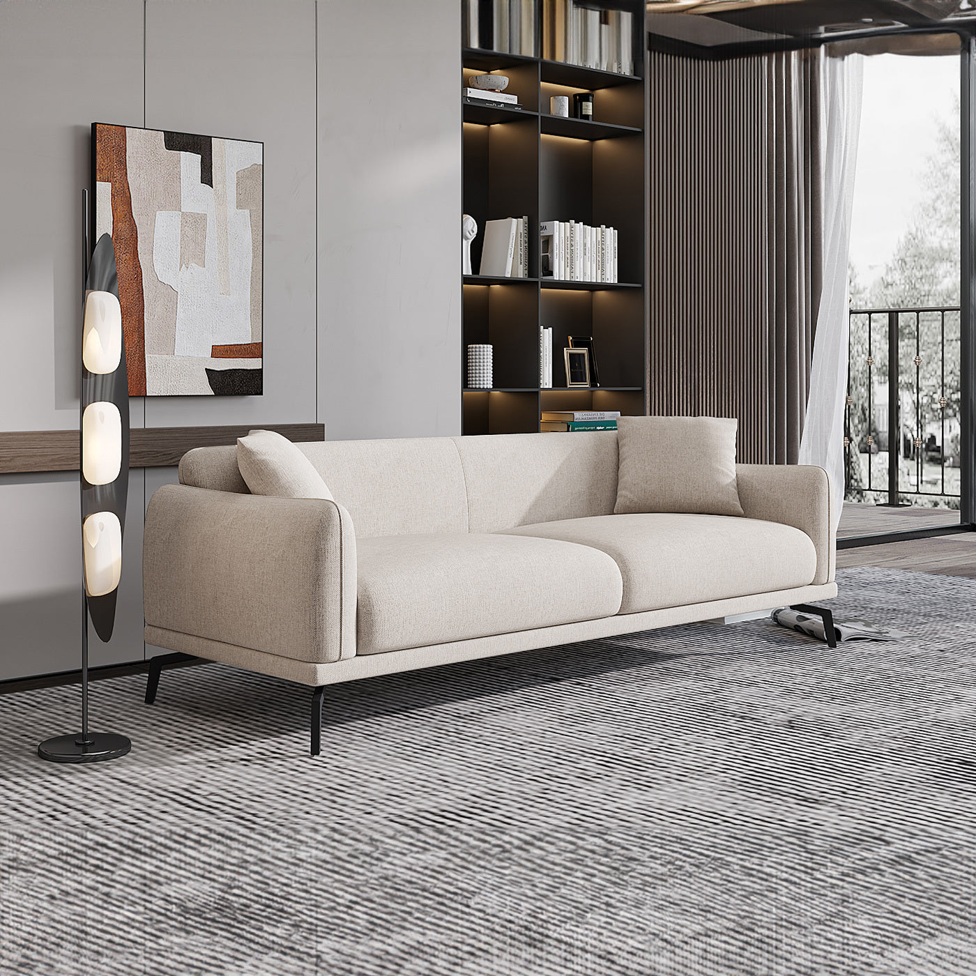 Modern Minimalist Winceyette Sofa 72.8 x 37.4 x 34.6 in