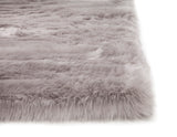 Silver Faux Fur Area Rug 5x8