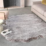 Brown Faux Fur Area Rug 2x3