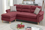 Paprika Red Color Polyfiber Reversible Sectional