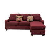 Cleavon II Sectional Sofa & 2 Pillows in Red Linen