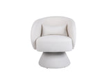 Swivel Accent Chair Armchair, Round Barrel Chair in Fabric for Living Room Bedroom(White)