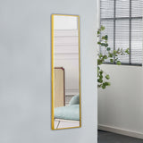 The 4rd generation aluminum alloy metal frame wall mounted full body mirror, bathroom makeup mirror, bedroom entrance, decorative mirror, quality upgrade, 48 "* 13.8"