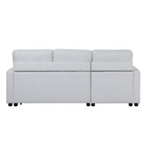 Hiltons Sleeper Sectional Sofa w/Storage, White Fabric