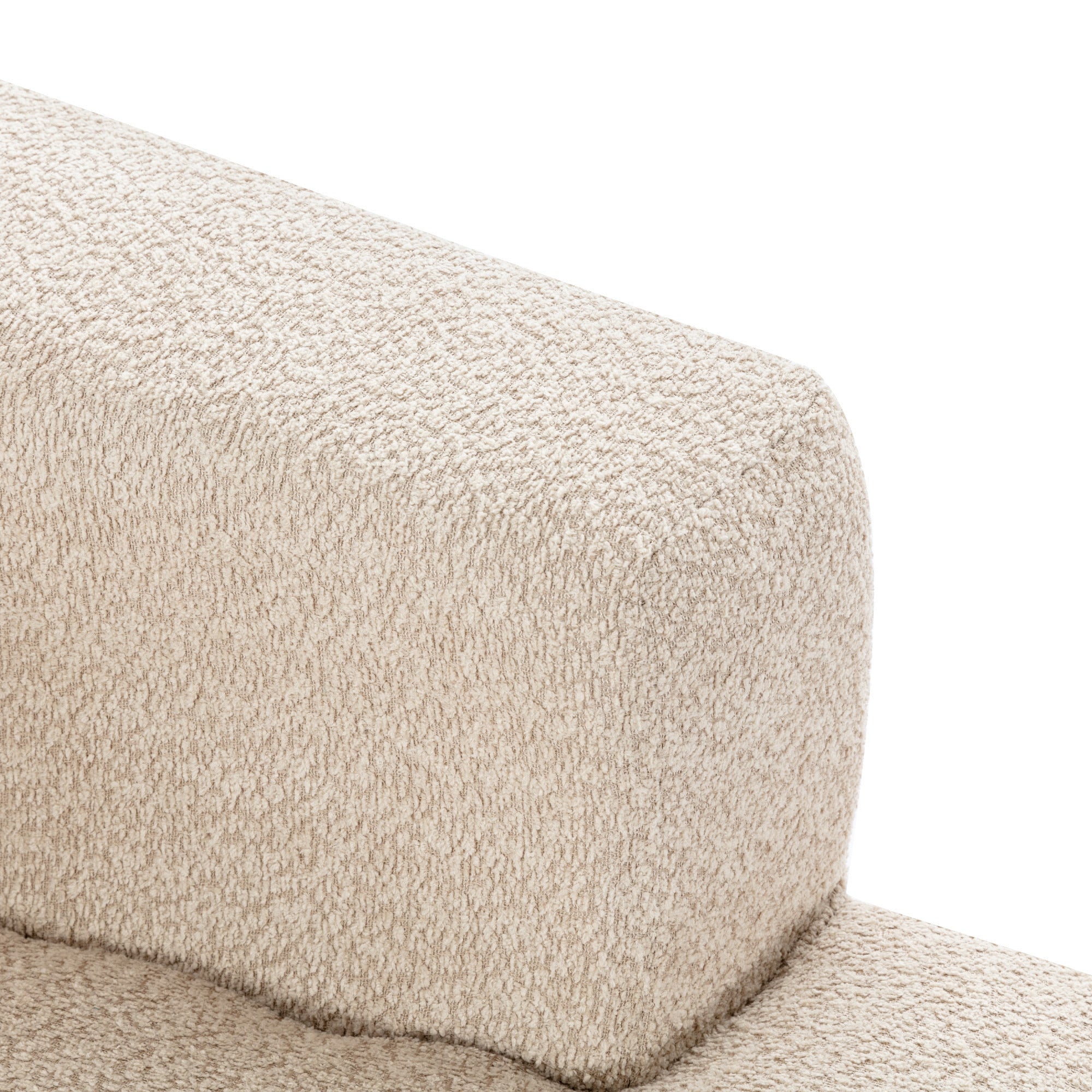 109.4" Beige Curved Chaise Lounge