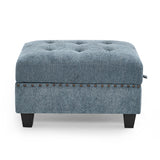 Navy Chenille L shape Modular Sectional