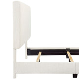 Bridgevine Home King Size White Boucle Upholstered Platform Bed