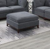 Ash Grey Chenille Fabric Modular Sofa Set 6pc Set