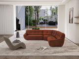 113" Dark Orange Large Lamb Fabric Sectional