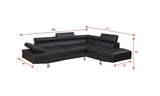 Black Faux Leather Sectional