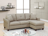 Glossy Beige Tufted Reversible Sectionals