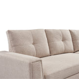 Beige 91.7" Convertible Reversible Sleeper Sectional