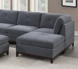 Ash Grey Chenille Fabric Modular Sectional 9pc Set