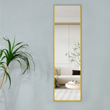 The 4rd generation aluminum alloy metal frame wall mounted full body mirror, bathroom makeup mirror, bedroom entrance, decorative mirror, quality upgrade, 48 "* 13.8"