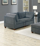 Grey Chenille Modular Sofa Set 6pc