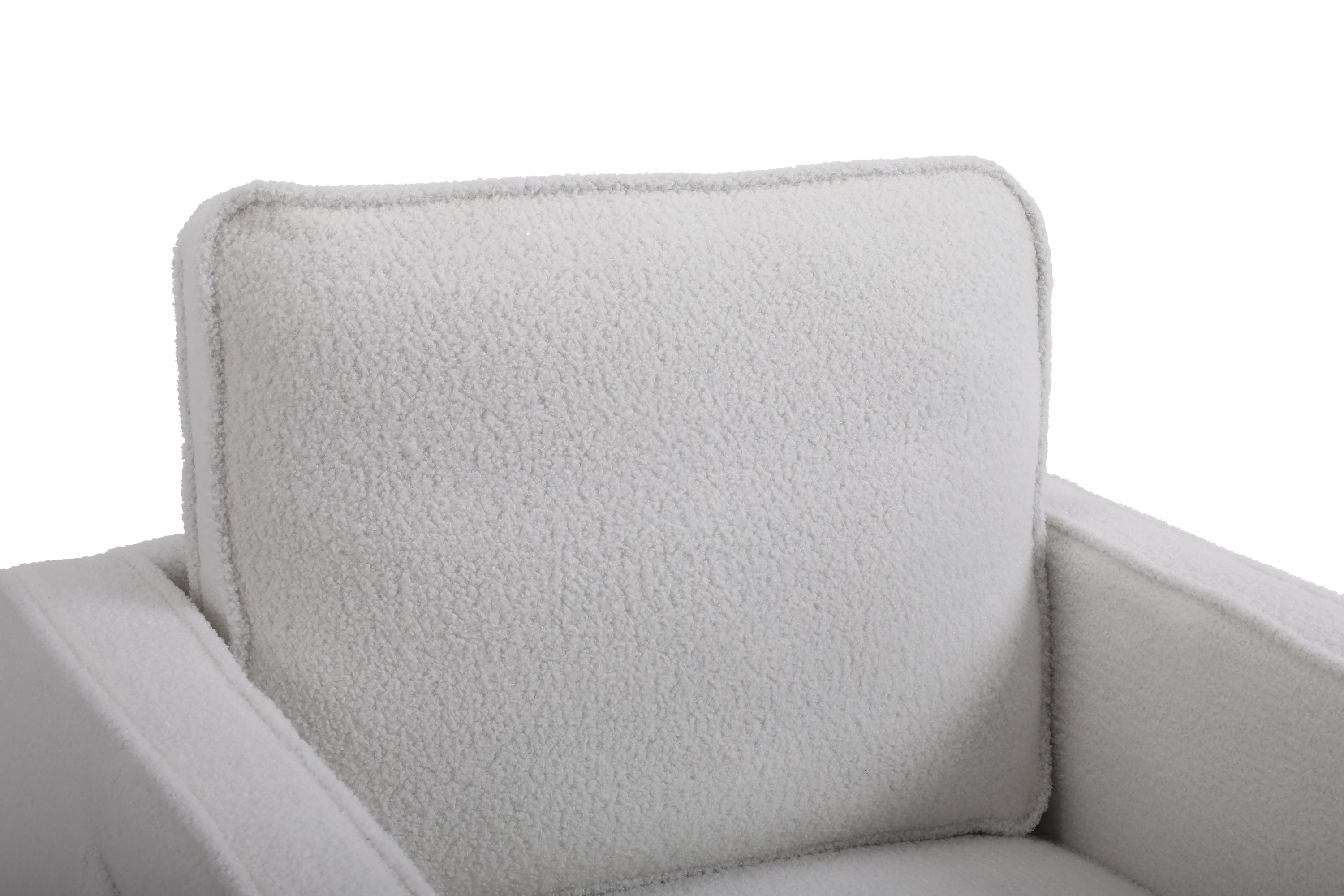 Modern Teddy Fabric Swivel Accent Chair ,Comfy Armchair with 360 Degree Swiveling for Living Room, Bedroom, Reading Room, Home Office (White)