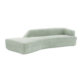 109" Green Curved Chaise Lounge