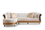 Julia Sectional in BeigeVelvet Fabric