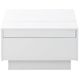 [VIDEO provided] ON-TREND Coffee Table with 2 large Hidden Storage Compartment, Extendable Cocktail Table with 2 Drawers, High-gloss Center Table with Sliding Top for Living Room, 39.3"x21.6", White