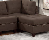 4pc Black Coffee Linen  Sectional Sectional