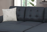 Black Reversible 3pc Sectional w/ Wood Legs