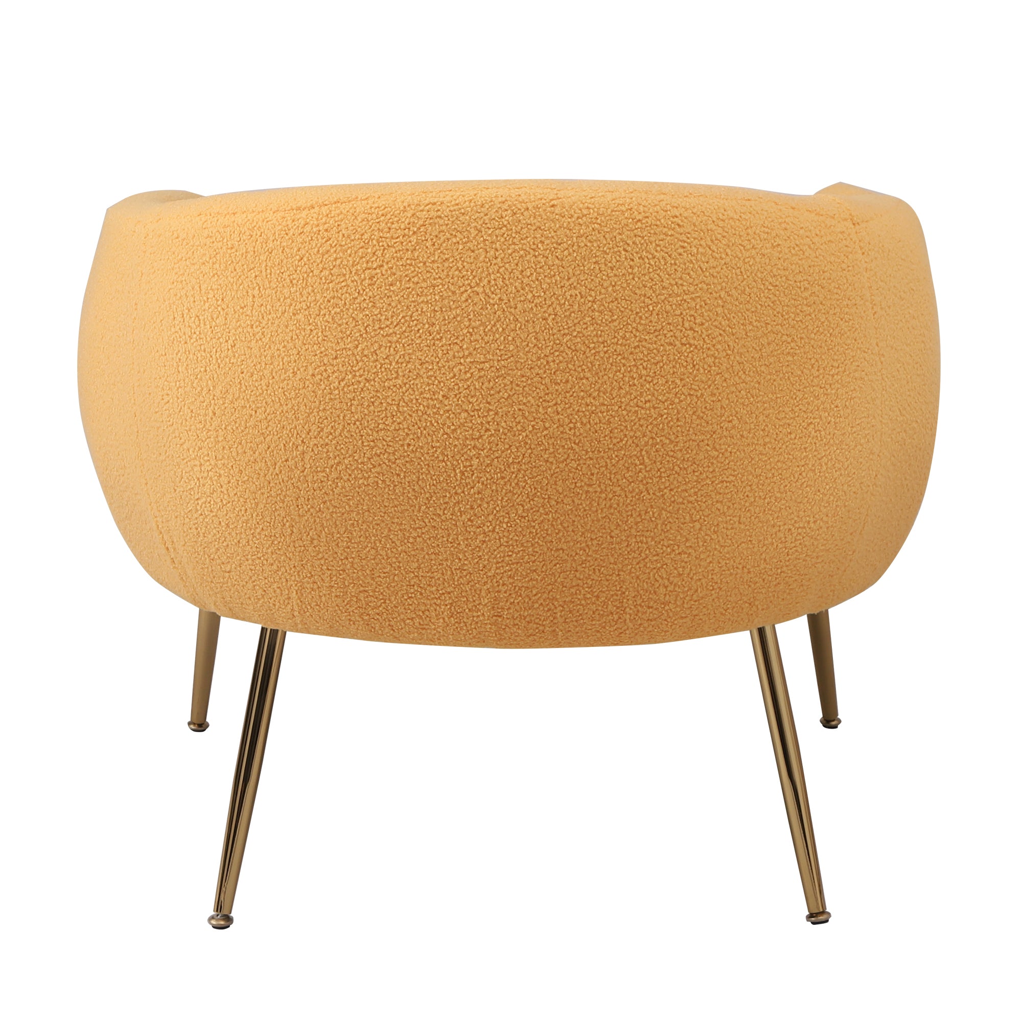 Accent Chair with Ottoman/Gold Legs, Modern Accent Chair for Living Room, Bedroom or Reception Room,Teddy Short Plush Particle Velvet Armchair with Ottoman for Living Room