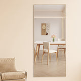 Fourth generation solid wood frame long mirror, dressing mirror, bedroom foyer, decorative mirror, clothing store, floor to ceiling mirror, wall mounted. 71 "* 31.4"