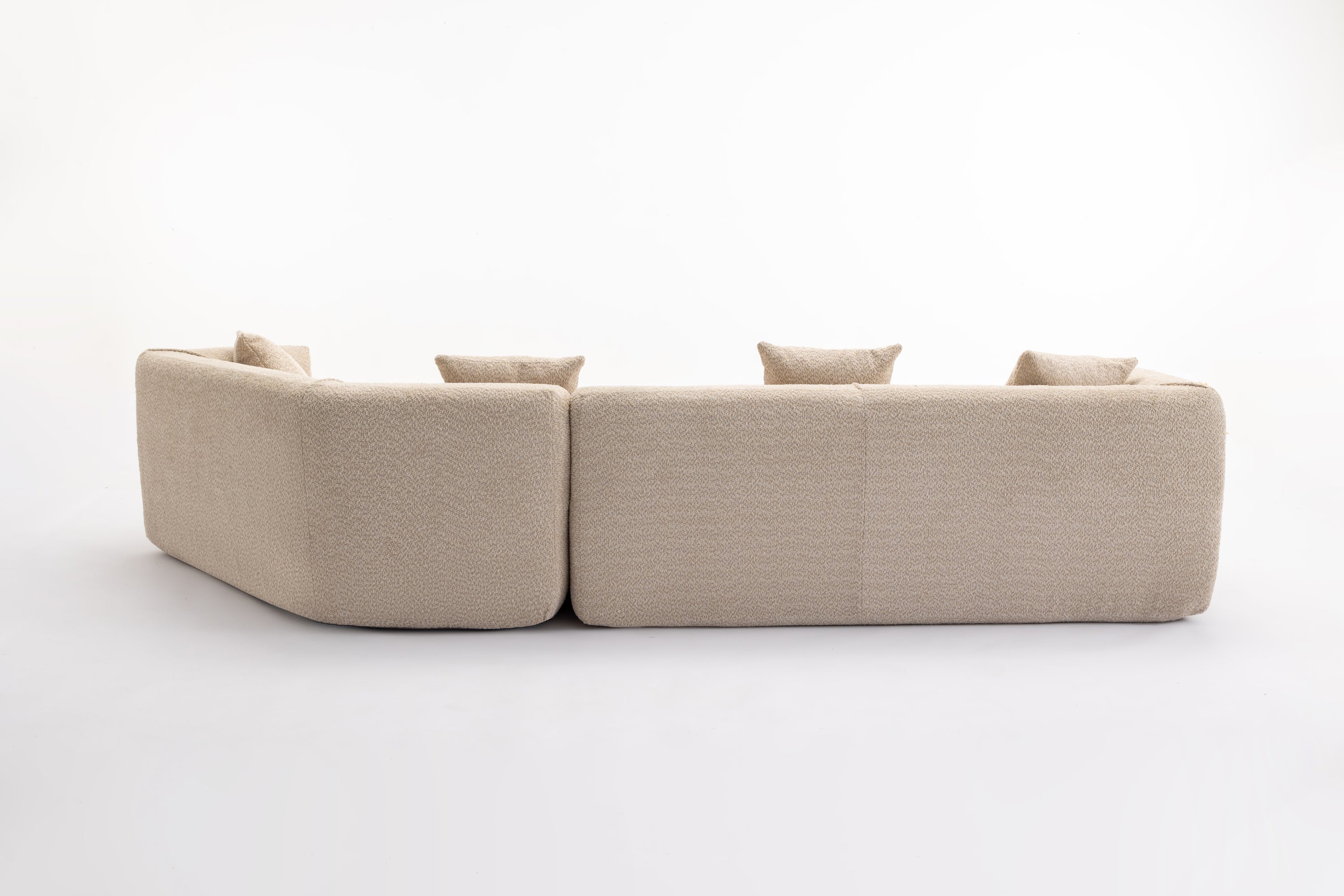 Modular Sectional Living Room Sofa Set, Modern Minimalist Style Couch, Upholstered Sleeper Sofa for Living Room, Bedroom, Salon, 2 PC Free Combination ,Anti-wrinkle,Boucle fabric,Light Brown