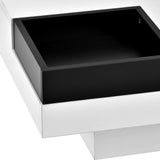 ON-TREND Modern Minimalist Design 31.5*31.5in Square Coffee Table with Detachable Tray and Plug-in 16-color LED Strip Lights Remote Control for Living Room( OLD SKU: WF291303AAK )