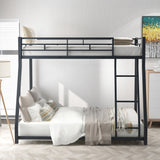 Metal Floor Bunk Bed, Twin over Full,Black