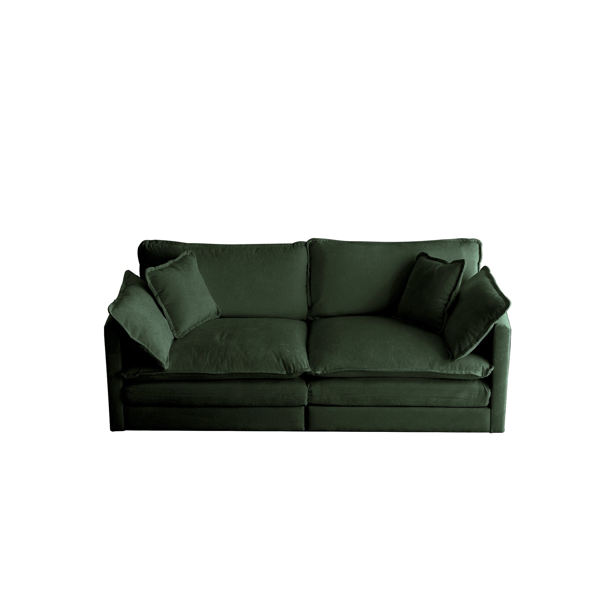 3 Piece Sofa Set with Arm Pillows and Toss Pillows , Sofa Set Include 2- Piece of Arm Chair and One 2-seat Sofa, Space Saving Casual Sofa Set for Living Room, Green Chenille