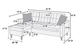 Black Polyfiber Sectional Reversible Chaise