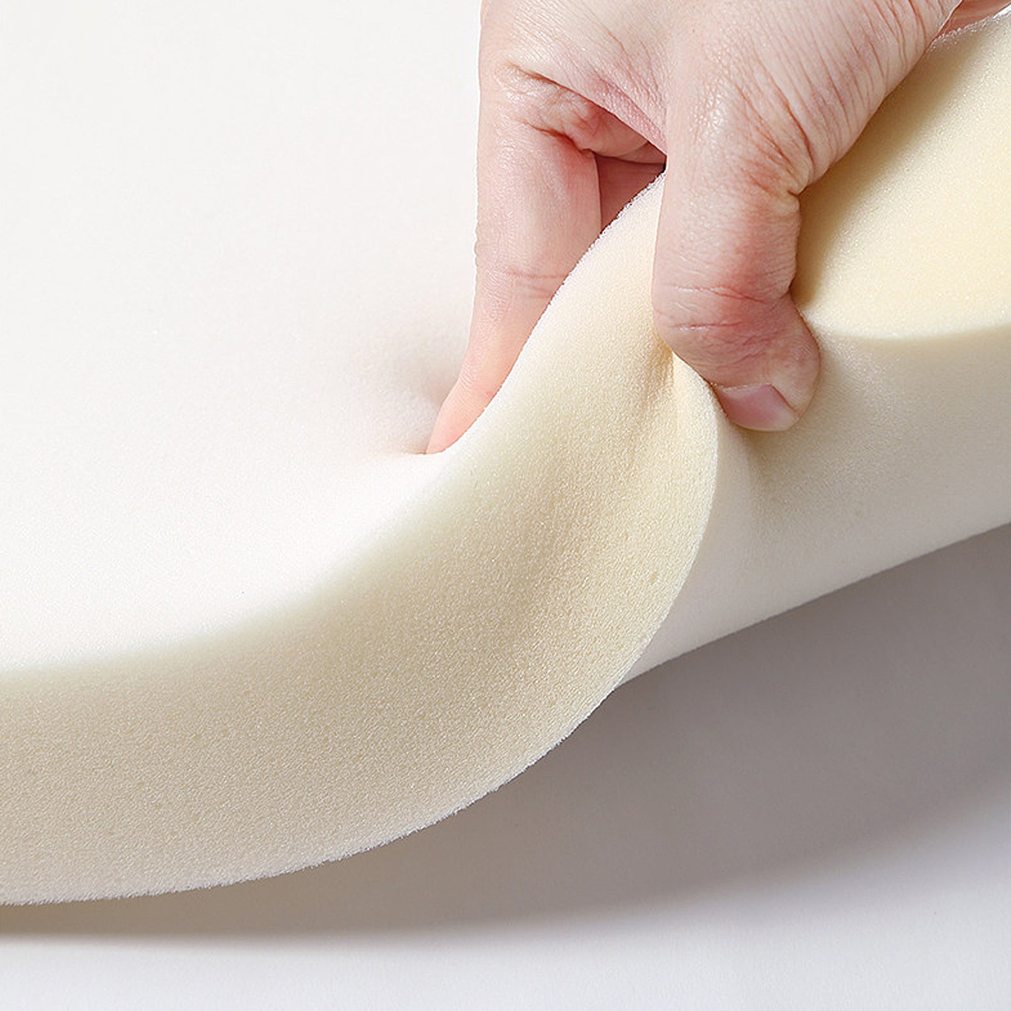 Modern Upholstered Leather Bed Frame with Petal shaped Headboard, Heavy Duty Platform Bed with Wood Slat Support