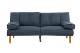 Navy 2pc Sectional w/ wood Legs