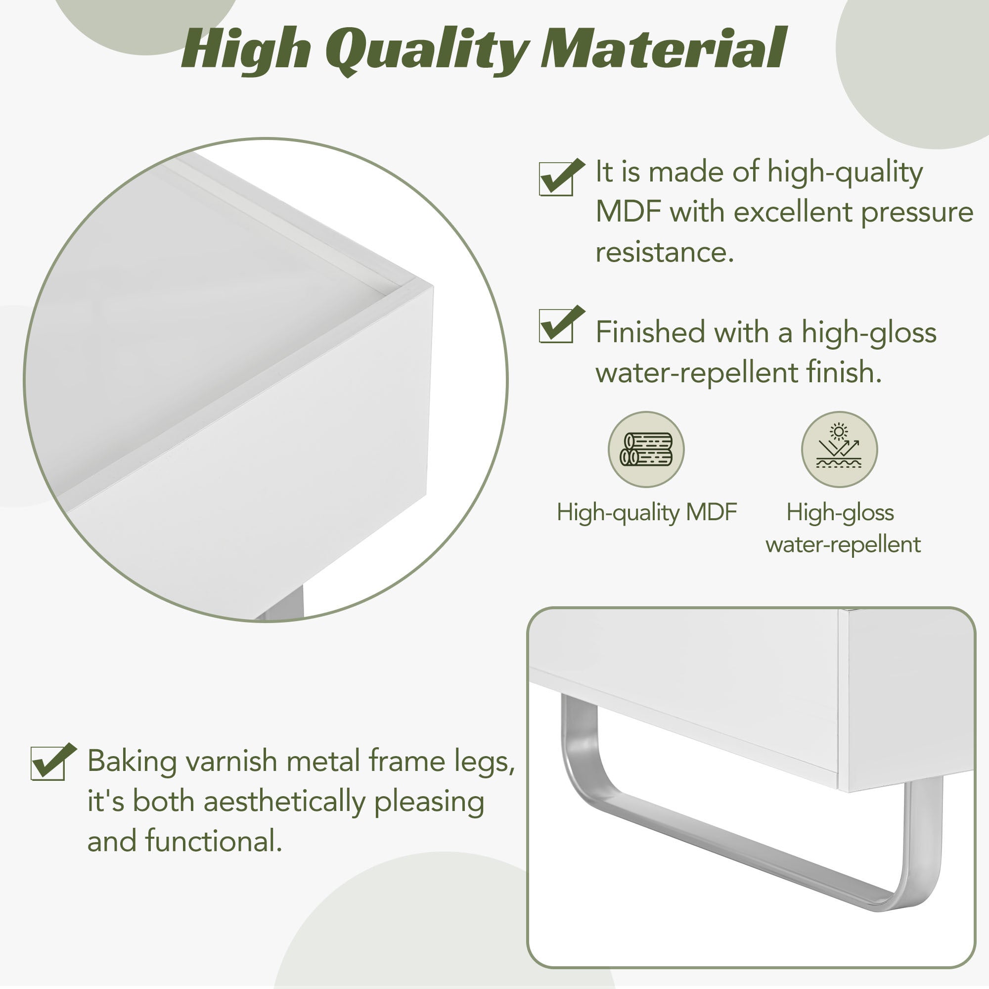 [VIDEO provided] ON-TREND Multi-functional Coffee Table with Lifted Tabletop, Contemporary Cocktail Table with Metal Frame Legs, High-gloss Surface Dining Table for Living Room, White