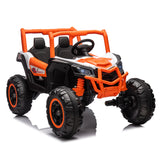 24V Ride On XXL UTV car for kid,2seater with two safety belts, Side by Side 4x4 Ride on Off-Road Truck with Parent Remote Control, Battery Powered Electric Car w/High Low Speed, two safety belts.