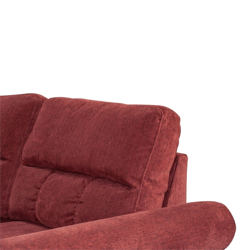 Paprika Red Color Polyfiber Reversible Sectional