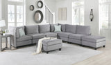 Simona Gray Velvet 8Pc Modular Sectional Sofa