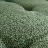113"  Mid Century Modern Dark green Teddy Fabric Sofa