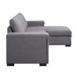 Jacop Sleeper Sectional Sofa w/Storage, Dark Gray Fabric