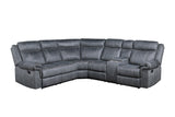 Dollum Sectional Sofa  in Two Tone Gray Velvet