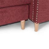 Paprika Red Color Polyfiber Reversible Sectional