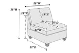 Grey Linen Like Fabric Modular Sectional 6pc Set