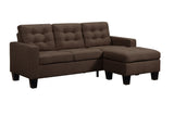 Earsom Sectional Sofa (Rev. Chaise), Brown Linen