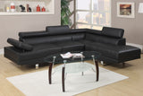 Black Faux Leather Sectional