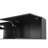 ON-TREND High Gloss TV Stand with Ample Storage Space, Media Console for TVs Up to 78", Versatile Entertainment Center with Wall Mounted Floating Storage Cabinets for Living Room, Black