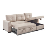 Beige 91.7" Convertible Reversible Sleeper Sectional