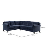 2 Piece Navy Blue Sectional Fabric