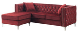 Glory Furniture Paige G826B-SC Sofa Chaise , BURGUNDY