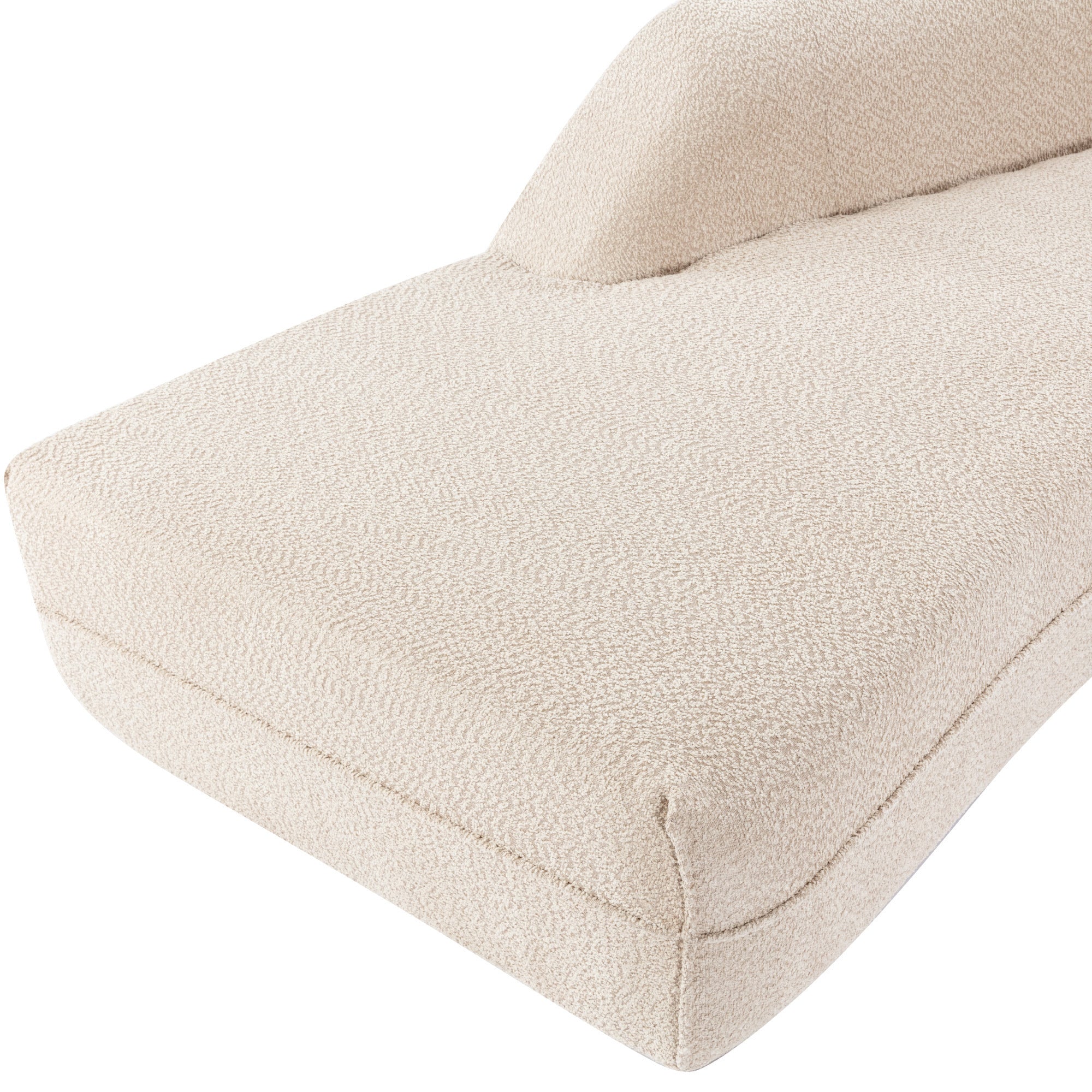 109.4" Beige Curved Chaise Lounge